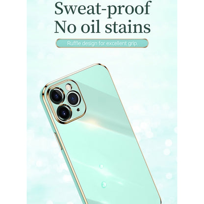 For iPhone 11 XINLI Straight Edge 6D Electroplate TPU Phone Case (Celestial Blue) - iPhone 11 Cases by XINLI | Online Shopping UK | buy2fix