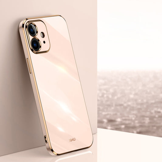 For iPhone 11 XINLI Straight Edge 6D Electroplate TPU Phone Case (Pink) - iPhone 11 Cases by XINLI | Online Shopping UK | buy2fix