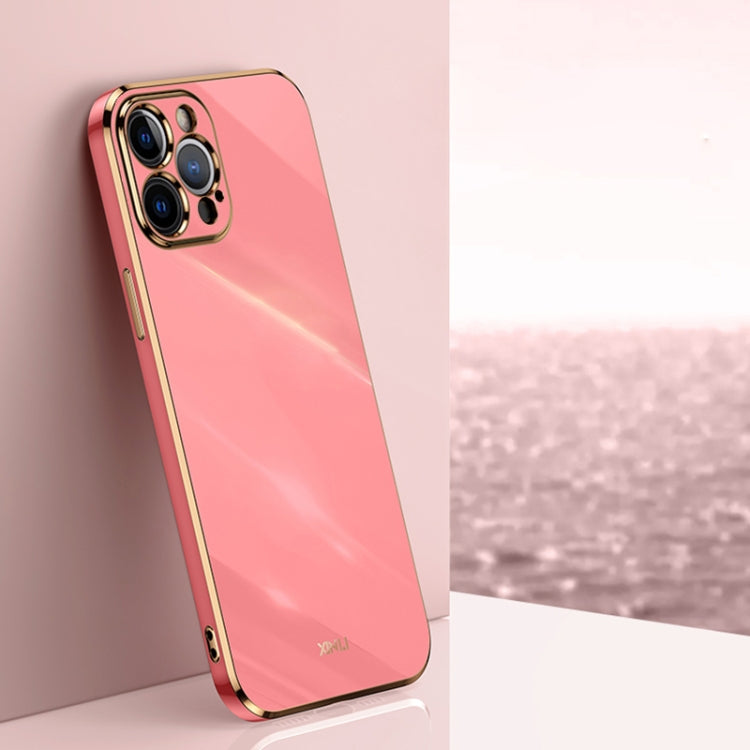 For iPhone 12 Pro XINLI Straight Edge 6D Electroplate TPU Phone Case(Hawthorn Red) - iPhone 12 / 12 Pro Cases by XINLI | Online Shopping UK | buy2fix