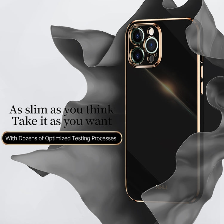 For iPhone 12 Pro Max XINLI Straight Edge 6D Electroplate TPU Phone Case(Celestial Blue) - iPhone 12 Pro Max Cases by XINLI | Online Shopping UK | buy2fix
