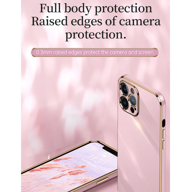 For iPhone 12 Pro Max XINLI Straight Edge 6D Electroplate TPU Phone Case(Celestial Blue) - iPhone 12 Pro Max Cases by XINLI | Online Shopping UK | buy2fix