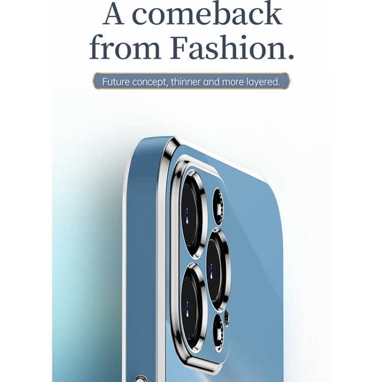 For iPhone 12 Pro Max XINLI Straight Edge 6D Electroplate TPU Phone Case(Celestial Blue) - iPhone 12 Pro Max Cases by XINLI | Online Shopping UK | buy2fix