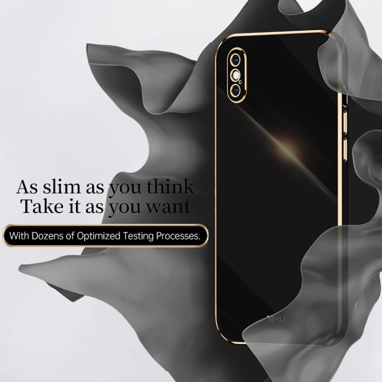 For iPhone XS Max XINLI Straight Edge 6D Electroplate TPU Phone Case(Mint Green) - More iPhone Cases by XINLI | Online Shopping UK | buy2fix