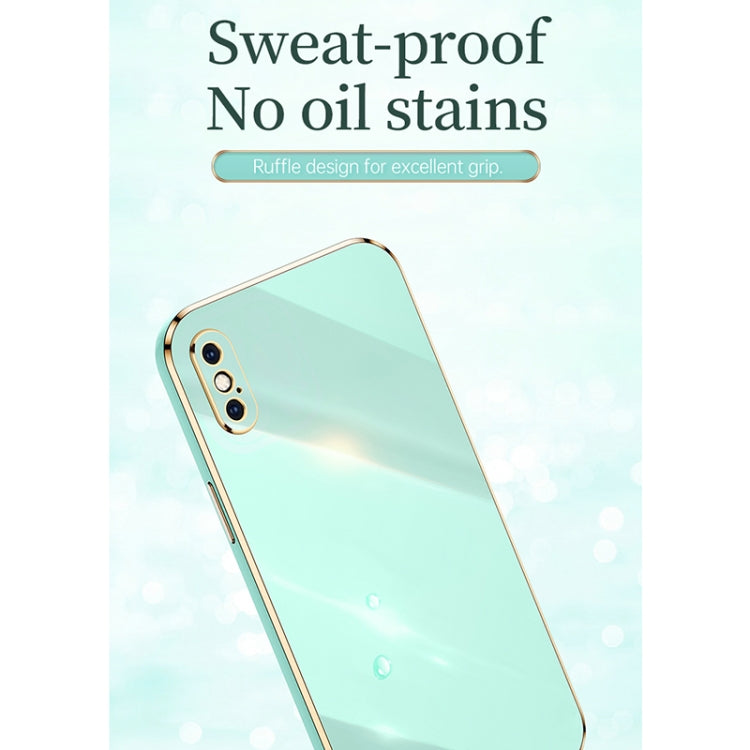 For iPhone XS Max XINLI Straight Edge 6D Electroplate TPU Phone Case(Mint Green) - More iPhone Cases by XINLI | Online Shopping UK | buy2fix