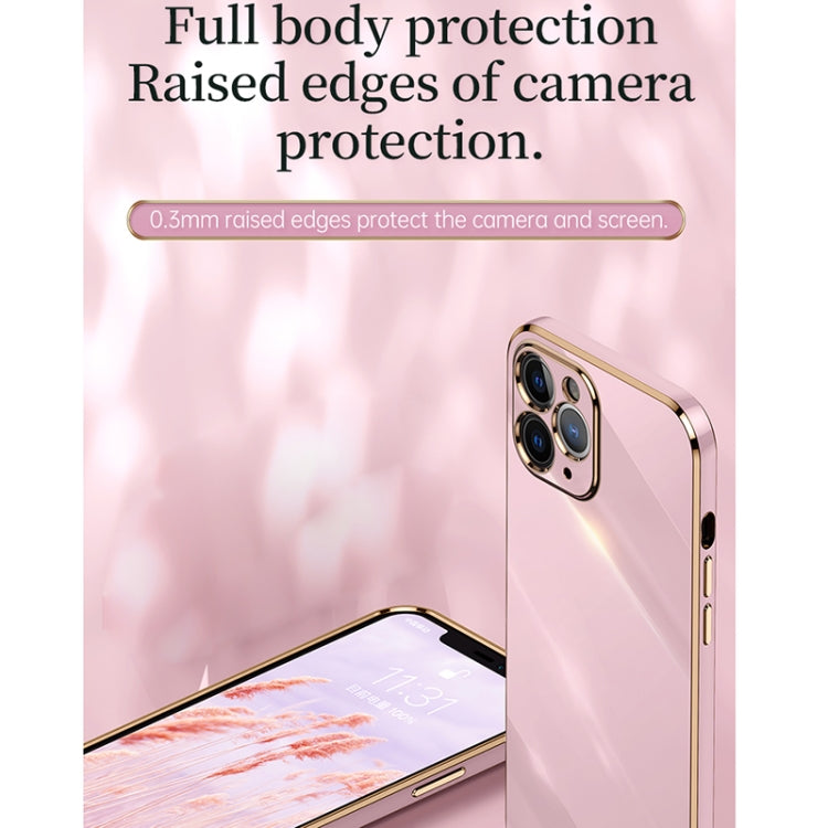 For iPhone 11 Pro Max XINLI Straight Edge 6D Electroplate TPU Phone Case with Ring Holder (White) - iPhone 11 Pro Max Cases by XINLI | Online Shopping UK | buy2fix