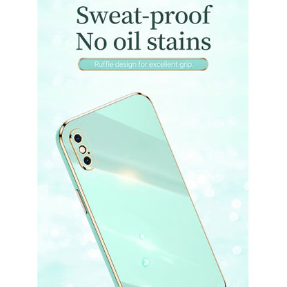 For iPhone XR XINLI Straight Edge 6D Electroplate TPU Phone Case with Ring Holder(Celestial Blue) - More iPhone Cases by XINLI | Online Shopping UK | buy2fix