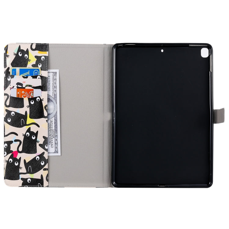 For iPad 10.2 / Pro 10.5 / Air  2019 3D Colored Drawing Horizontal Flip Leather Case with Holder & Card Slots & Wallet & Sleep / Wake-up Function(Cat) - iPad Air (2019) Cases by buy2fix | Online Shopping UK | buy2fix