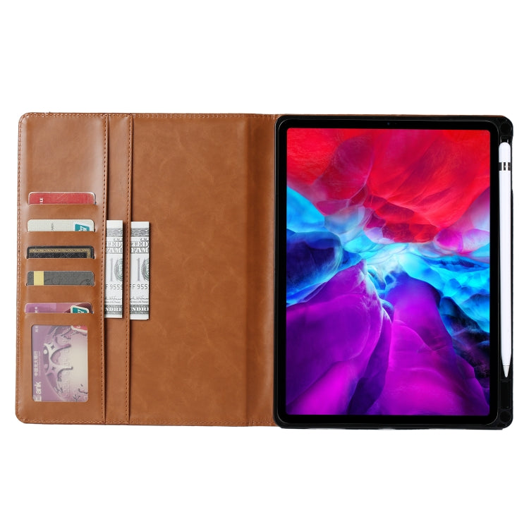 For iPad Pro 11 2022 / 2021 Knead Skin Texture Horizontal Flip Leather Tablet Case with Photo Frame & Holder & Card Slots & Wallet (Brown) - iPad Pro 11 (2022/2021) Cases by buy2fix | Online Shopping UK | buy2fix
