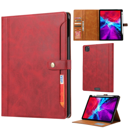 For iPad Pro 11 2022/2021/2020 Calf Texture Double Fold Clasp Horizontal Flip Leather Tablet Case with Photo Frame & Holder & Card Slots & Wallet(Red) - iPad Pro 11 (2022/2021) Cases by buy2fix | Online Shopping UK | buy2fix