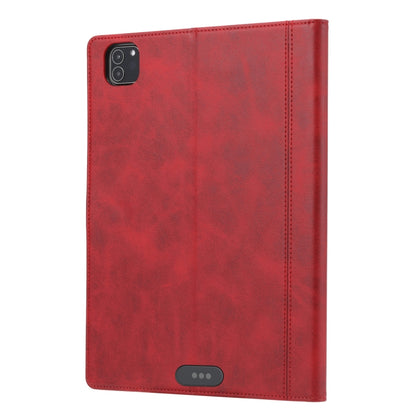 For iPad Pro 11 2022/2021/2020 Calf Texture Double Fold Clasp Horizontal Flip Leather Tablet Case with Photo Frame & Holder & Card Slots & Wallet(Red) - iPad Pro 11 (2022/2021) Cases by buy2fix | Online Shopping UK | buy2fix