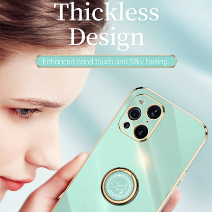 For OPPO Find X3 Pro XINLI Straight Edge 6D Electroplate TPU Phone Case with Ring Holder(Black) - OPPO Cases by XINLI | Online Shopping UK | buy2fix
