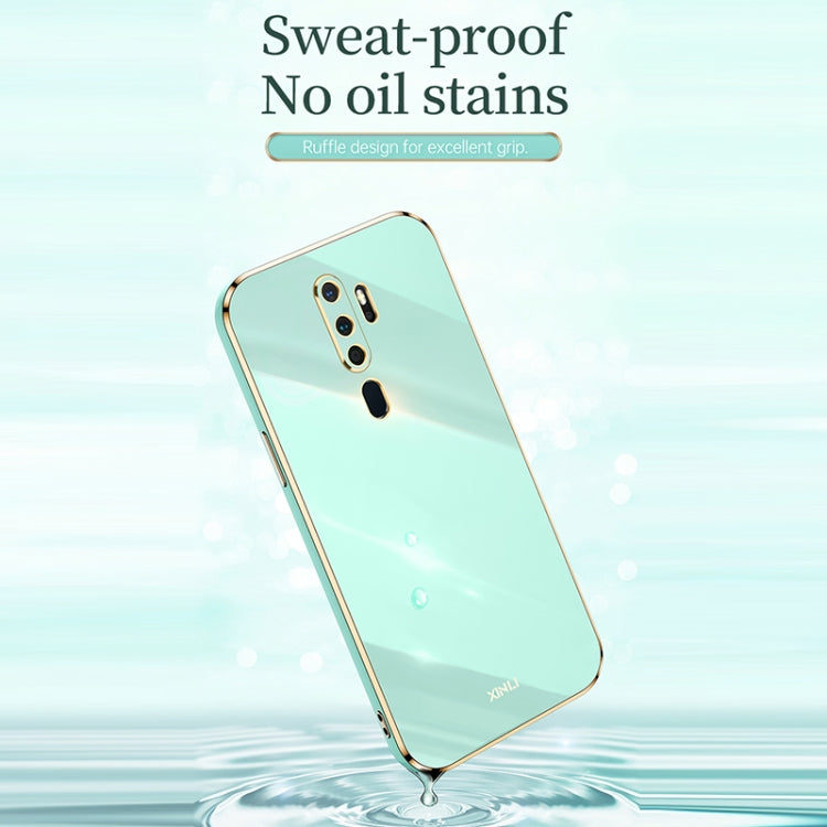 For OPPO A9 2020 / A11x XINLI Straight Edge 6D Electroplate TPU Phone Case(Cherry Purple) - OPPO Cases by XINLI | Online Shopping UK | buy2fix