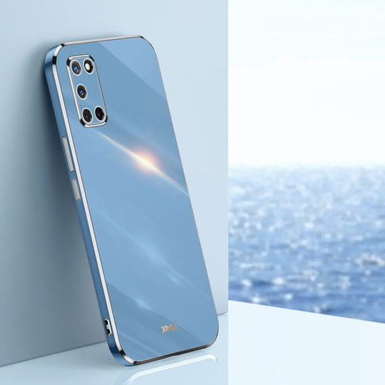For OPPO A52 XINLI Straight Edge 6D Electroplate TPU Phone Case(Celestial Blue)