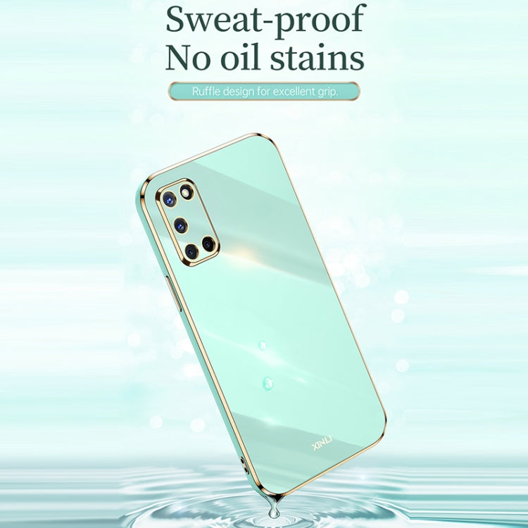 For OPPO A52 XINLI Straight Edge 6D Electroplate TPU Phone Case(White) - OPPO Cases by XINLI | Online Shopping UK | buy2fix