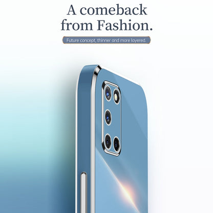 For OPPO A52 XINLI Straight Edge 6D Electroplate TPU Phone Case(White) - OPPO Cases by XINLI | Online Shopping UK | buy2fix