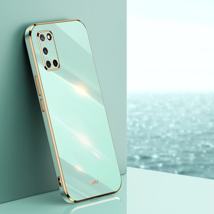 For OPPO A52 XINLI Straight Edge 6D Electroplate TPU Phone Case(Mint Green) - OPPO Cases by XINLI | Online Shopping UK | buy2fix