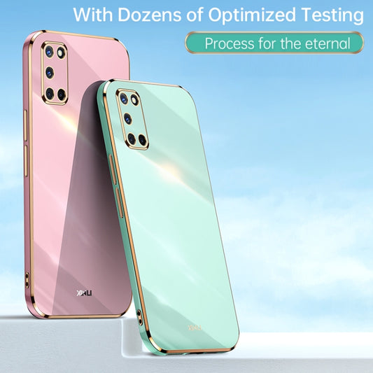 For OPPO A52 XINLI Straight Edge 6D Electroplate TPU Phone Case(Mint Green) - OPPO Cases by XINLI | Online Shopping UK | buy2fix