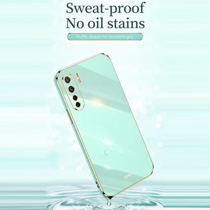 For OPPO A91 XINLI Straight Edge 6D Electroplate TPU Phone Case(White) - OPPO Cases by XINLI | Online Shopping UK | buy2fix