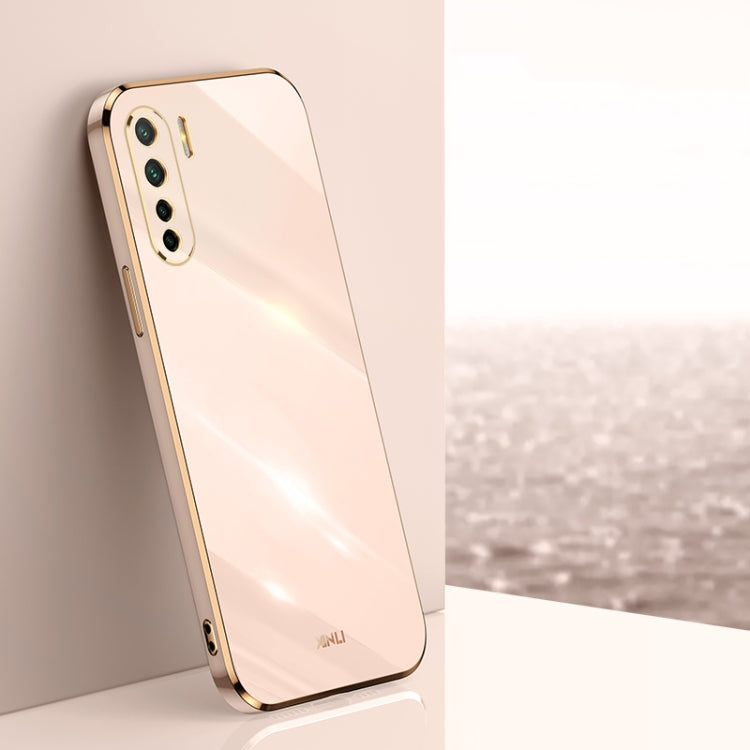 For OPPO A91 XINLI Straight Edge 6D Electroplate TPU Phone Case(Pink) - OPPO Cases by XINLI | Online Shopping UK | buy2fix