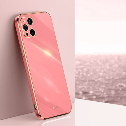 For OPPO Find X3 Pro XINLI Straight Edge 6D Electroplate TPU Phone Case(Hawthorn Red) - OPPO Cases by XINLI | Online Shopping UK | buy2fix