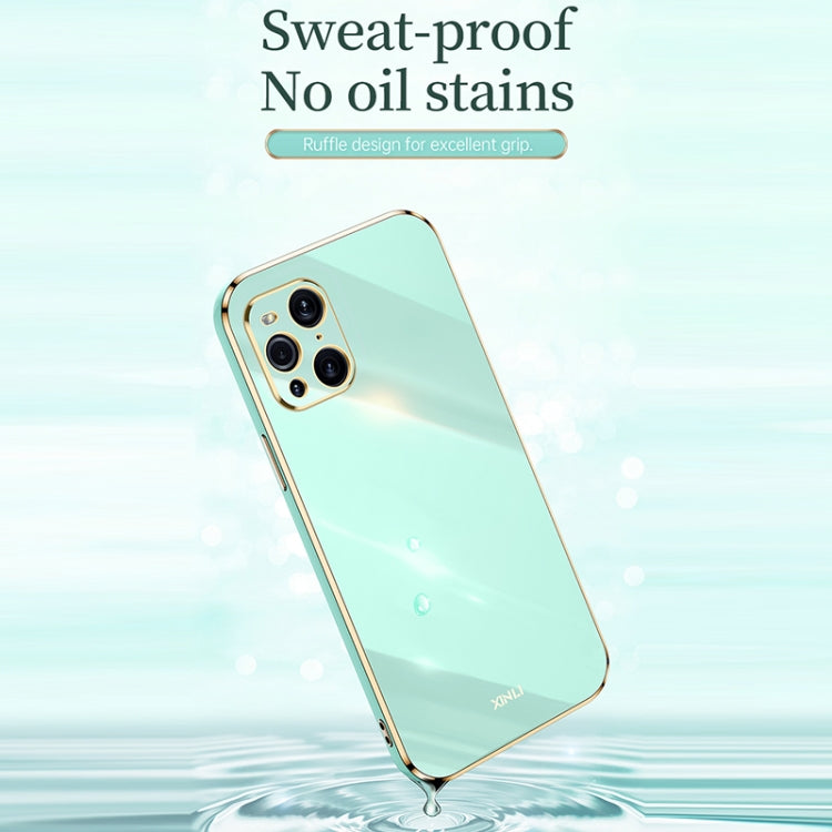 For OPPO Find X3 Pro XINLI Straight Edge 6D Electroplate TPU Phone Case(Pink) - OPPO Cases by XINLI | Online Shopping UK | buy2fix