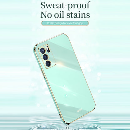 For OPPO Reno6 5G XINLI Straight Edge 6D Electroplate TPU Phone Case(Celestial Blue) - OPPO Cases by XINLI | Online Shopping UK | buy2fix
