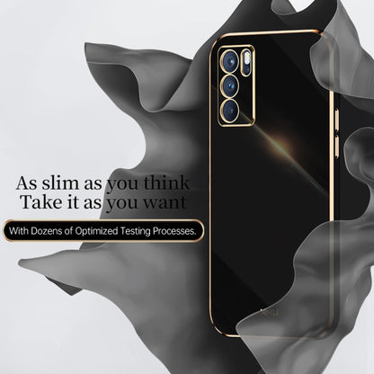 For OPPO Reno6 5G XINLI Straight Edge 6D Electroplate TPU Phone Case(Celestial Blue) - OPPO Cases by XINLI | Online Shopping UK | buy2fix