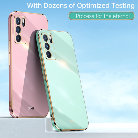 For OPPO Reno6 5G XINLI Straight Edge 6D Electroplate TPU Phone Case(Pink) - OPPO Cases by XINLI | Online Shopping UK | buy2fix