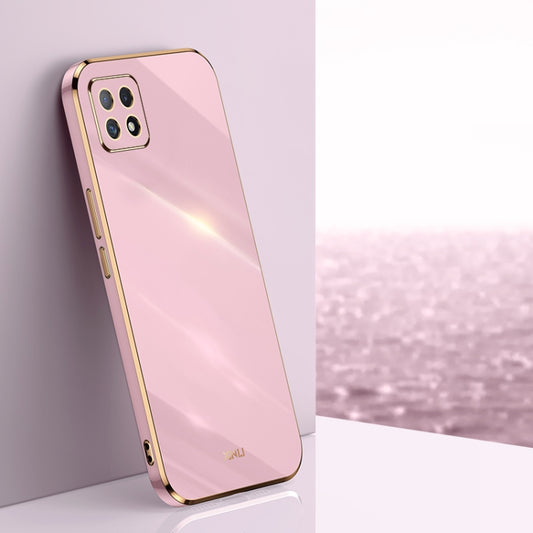 For OPPO A53 5G XINLI Straight Edge 6D Electroplate TPU Phone Case(Cherry Purple) - OPPO Cases by XINLI | Online Shopping UK | buy2fix