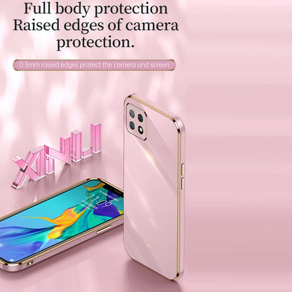 For OPPO A53 5G XINLI Straight Edge 6D Electroplate TPU Phone Case(Cherry Purple) - OPPO Cases by XINLI | Online Shopping UK | buy2fix