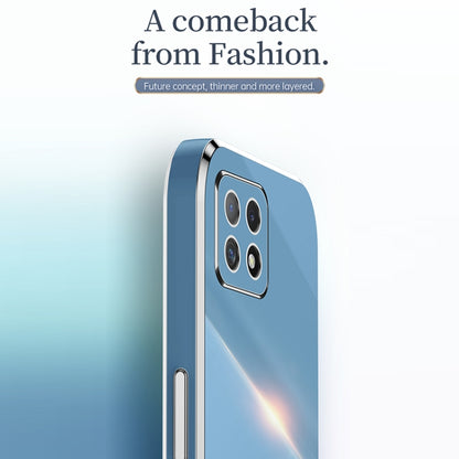 For OPPO A53 5G XINLI Straight Edge 6D Electroplate TPU Phone Case(Cherry Purple) - OPPO Cases by XINLI | Online Shopping UK | buy2fix
