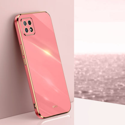 For OPPO A53 5G XINLI Straight Edge 6D Electroplate TPU Phone Case(Hawthorn Red) - OPPO Cases by XINLI | Online Shopping UK | buy2fix