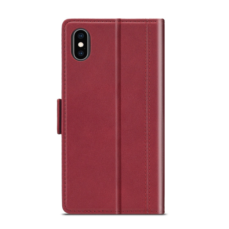 For iPhone X / XS LC.IMEEKE Magnetic Buckle PU + TPU Horizontal Flip Leather Case with Holder & Card Slots & Wallet(Red) - More iPhone Cases by LC.IMEEKE | Online Shopping UK | buy2fix