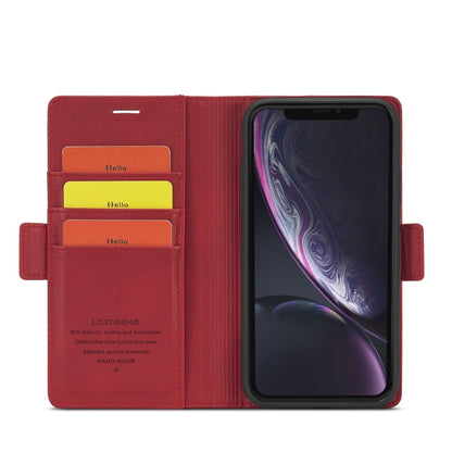 For iPhone X / XS LC.IMEEKE Magnetic Buckle PU + TPU Horizontal Flip Leather Case with Holder & Card Slots & Wallet(Red) - More iPhone Cases by LC.IMEEKE | Online Shopping UK | buy2fix