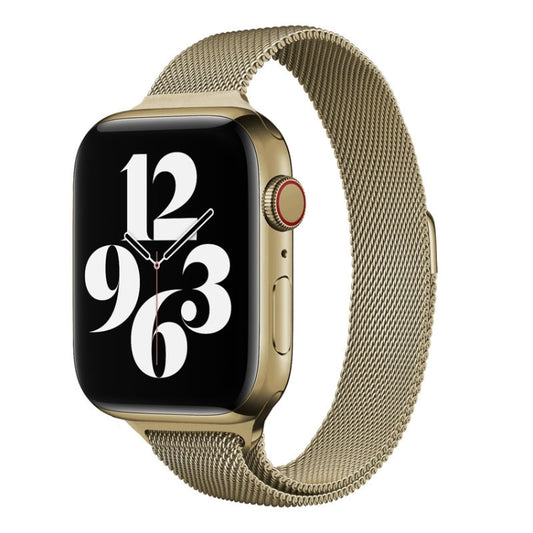 Milan Loopback Small Waist Watch Band For Apple Watch Series 9&8&7 41mm / SE 3&SE 2&6&SE&5&4 40mm / 3&2&1 38mm(Vintage Gold) by buy2fix