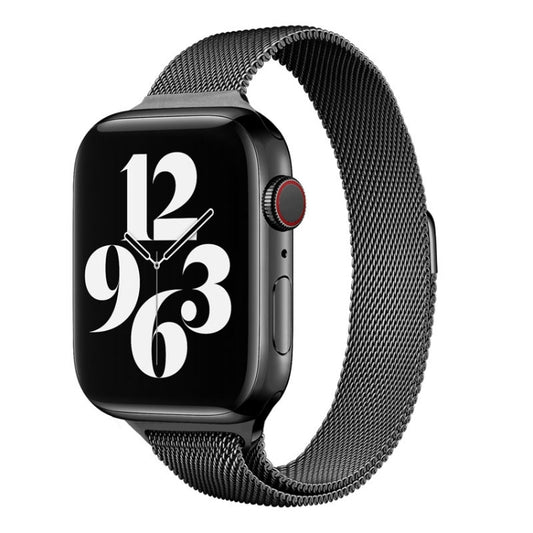 Milan Loopback Small Waist Watch Band For Apple Watch Ultra 49mm&Watch Ultra 2 49mm / Series 9&8&7 45mm / SE 3&SE 2&6&SE&5&4 44mm / 3&2&1 42mm(Black) by buy2fix