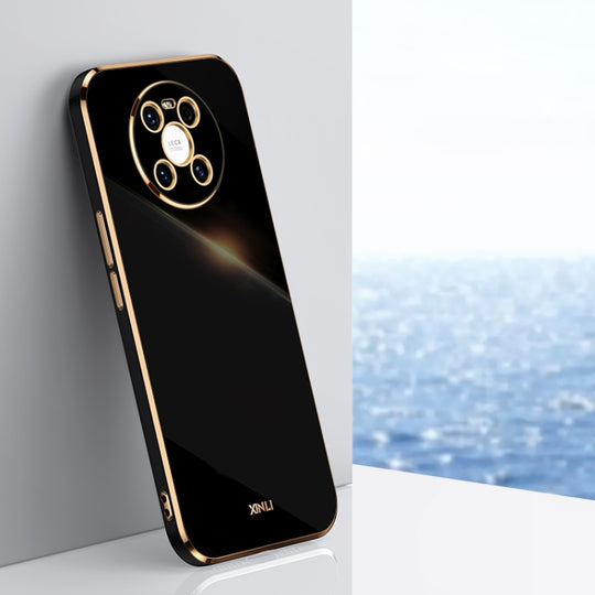 For Huawei Mate 40 XINLI Straight Edge 6D Electroplate TPU Phone Case(Black)