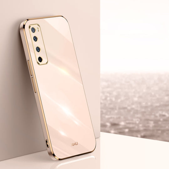For Huawei nova 7 5G XINLI Straight Edge 6D Electroplate TPU Phone Case(Pink)