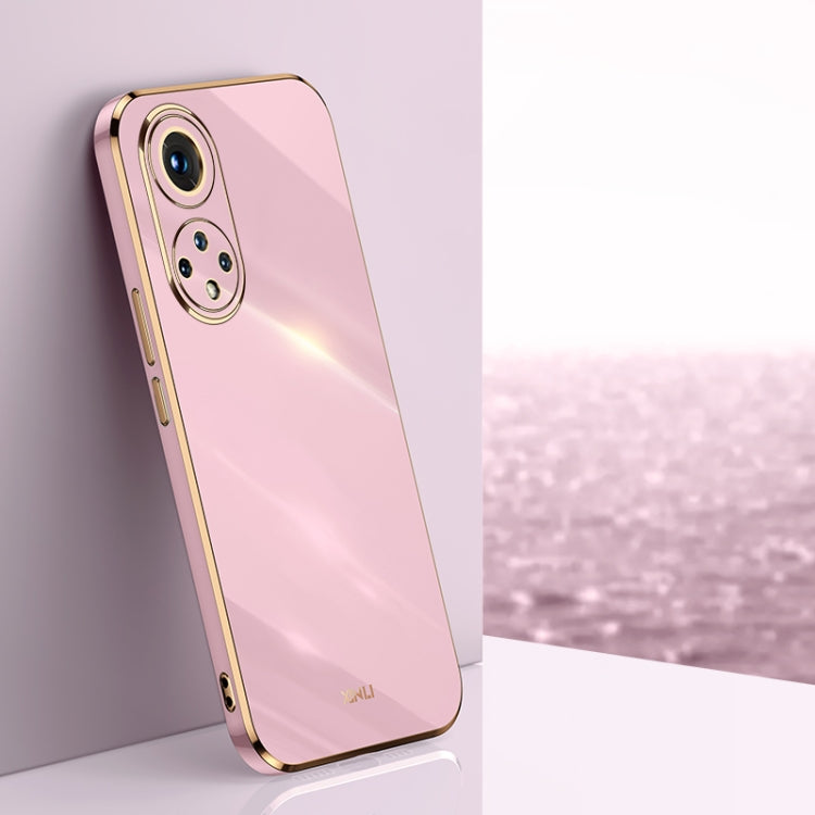 For Honor 50 XINLI Straight Edge 6D Electroplate TPU Phone Case(Cherry Purple) - Honor Cases by XINLI | Online Shopping UK | buy2fix
