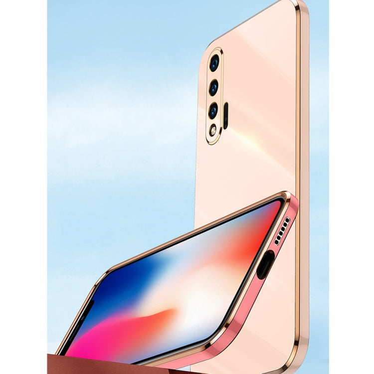 For Huawei nova 6 5G XINLI Straight Edge 6D Electroplate TPU Phone Case with Ring Holder(White) - Huawei Cases by XINLI | Online Shopping UK | buy2fix
