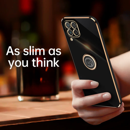 For Huawei nova 6 SE XINLI Straight Edge 6D Electroplate TPU Phone Case with Ring Holder(Cherry Purple) - Huawei Cases by XINLI | Online Shopping UK | buy2fix