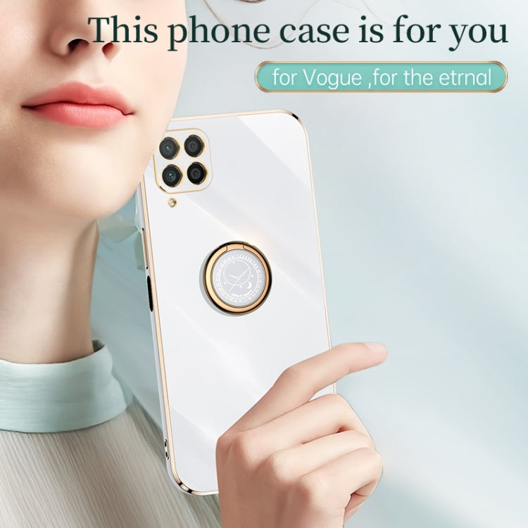 For Huawei nova 6 SE XINLI Straight Edge 6D Electroplate TPU Phone Case with Ring Holder(Cherry Purple) - Huawei Cases by XINLI | Online Shopping UK | buy2fix
