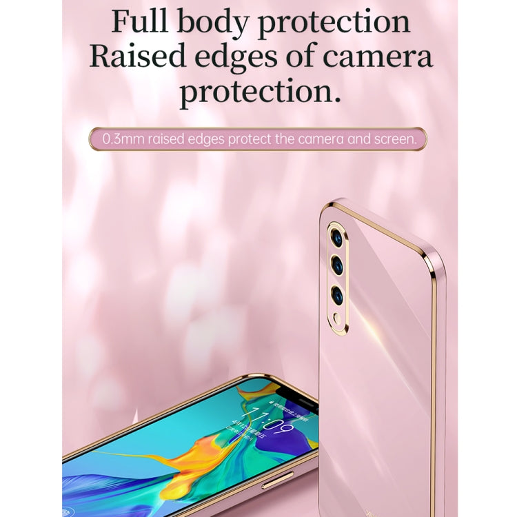 For Honor 20 Lite XINLI Straight Edge 6D Electroplate TPU Phone Case with Ring Holder(Pink) - Honor Cases by XINLI | Online Shopping UK | buy2fix