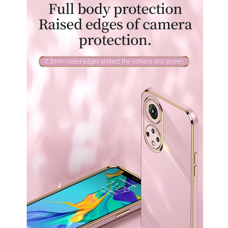 For Honor 50 Pro XINLI Straight Edge 6D Electroplate TPU Phone Case with Ring Holder(White) - Honor Cases by XINLI | Online Shopping UK | buy2fix