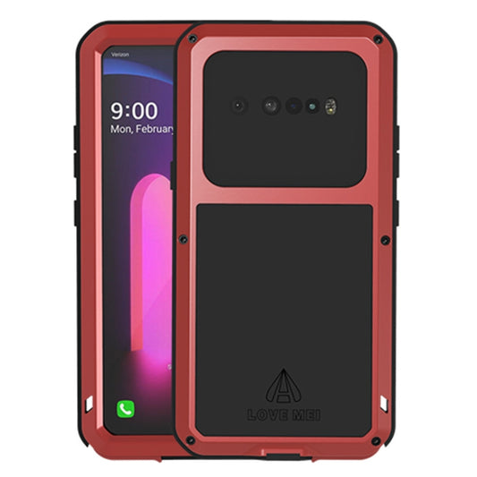 For LG V60 ThinQ 5G LOVE MEI Metal Shockproof Waterproof Dustproof Protective Case with Glass(Red) - LG Cases by LOVE MEI | Online Shopping UK | buy2fix