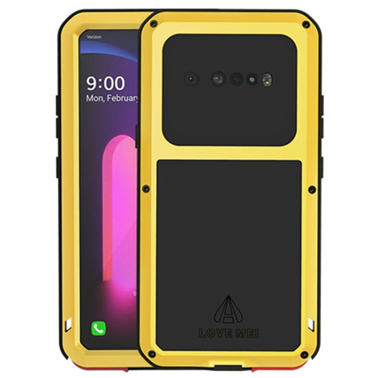For LG V60 ThinQ 5G LOVE MEI Metal Shockproof Waterproof Dustproof Protective Case with Glass(Yellow) - LG Cases by LOVE MEI | Online Shopping UK | buy2fix