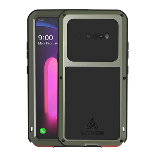 For LG V60 ThinQ 5G LOVE MEI Metal Shockproof Waterproof Dustproof Protective Case with Glass(Army Green) - LG Cases by LOVE MEI | Online Shopping UK | buy2fix