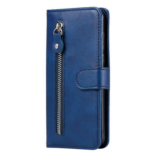 For OPPO Realme 8 5G / Realme V13 5G Fashion Calf Texture Zipper Horizontal Flip Leather Case with Stand & Card Slots & Wallet Function(Blue) - Realme Cases by buy2fix | Online Shopping UK | buy2fix