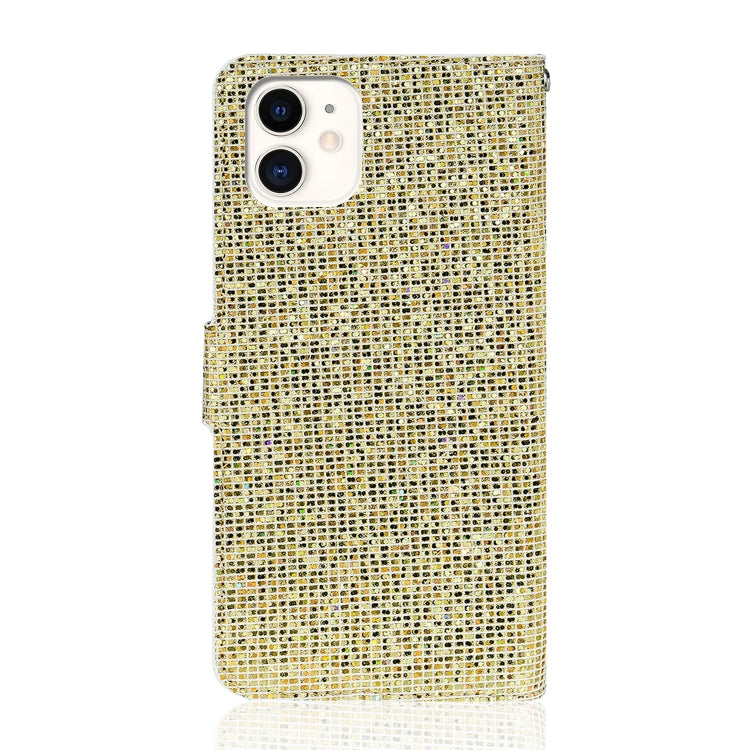 For iPhone 13 mini Glitter Powder Horizontal Flip Leather Case with Card Slots & Holder & Lanyard (Gold) by buy2fix