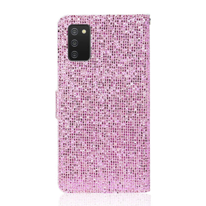 For Samsung Galaxy A03s (EU Version) Glitter Powder Horizontal Flip Leather Case with Card Slots & Holder & Lanyard(Pink) by buy2fix